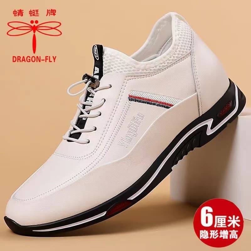 Libélula marca 2025 primavera novo estilo invisível aumentando 6CM sapatos de couro masculino sola macia All-Match Casua