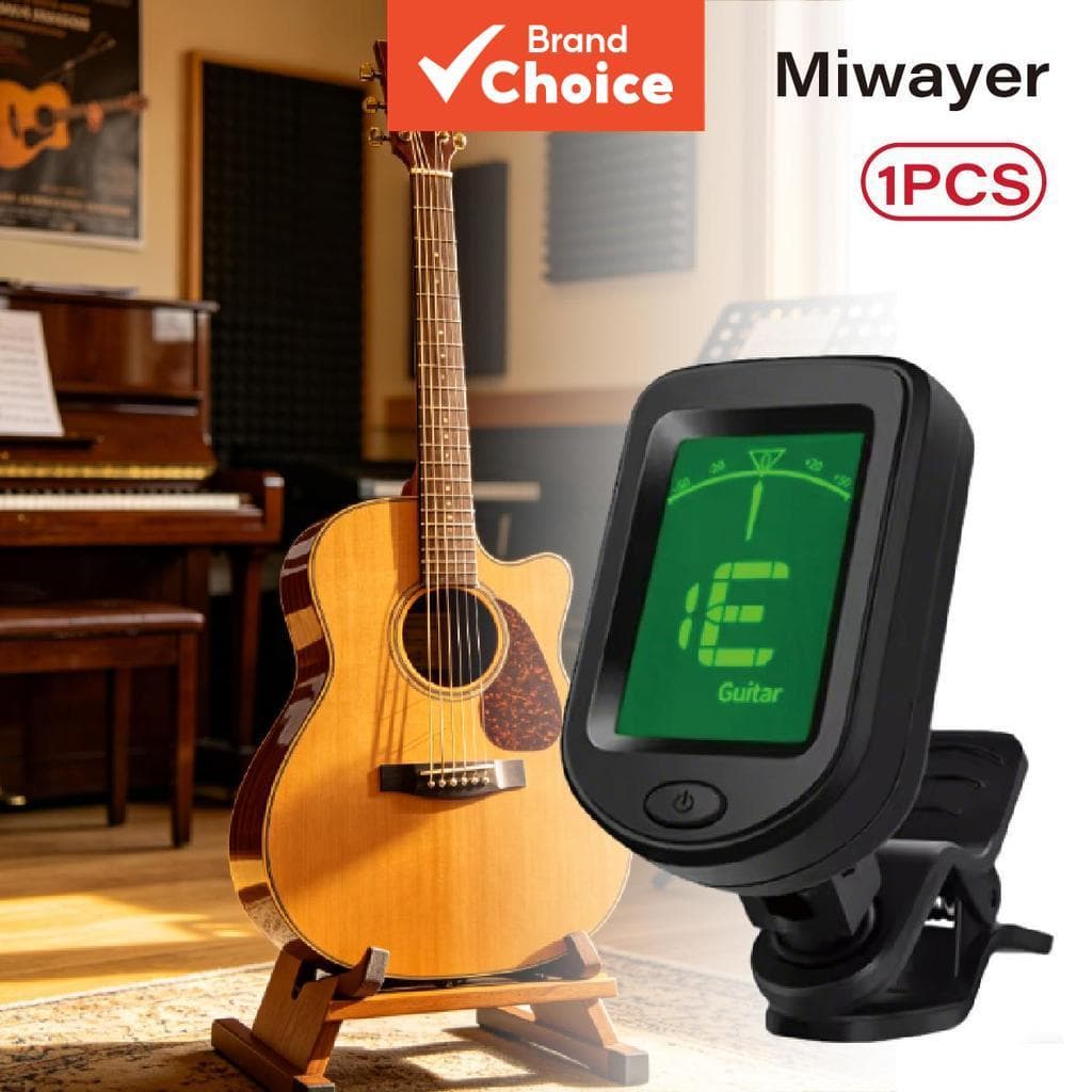 Miwayer Afinador de Guitarra LED Clip-On Afinador Eletrônico para Baixo Ukulele Violino Mandolim Todos os Instrumentos