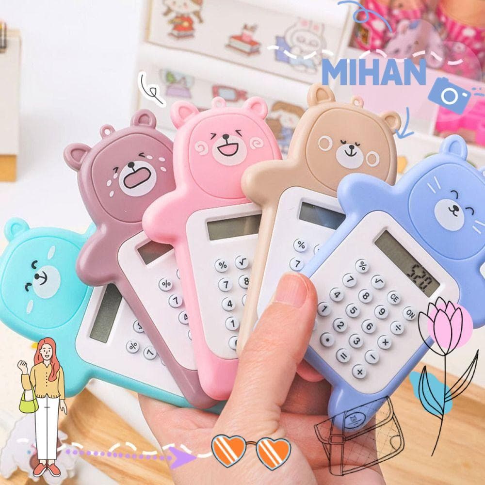 MH-BEAUTY Mini Calculadora , Calculadoras Científicas Em Formato De Urso , De Estudante Com Tela De 8 Dígitos
