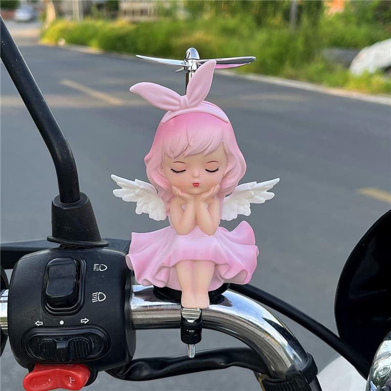 Patinho amarelo fofo, decoração para bicicleta, veículo elétrico, motocicleta, enfeite para carro, linda estatueta de me
