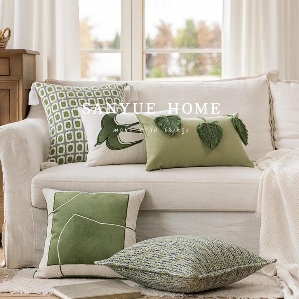 Moderno simples série verde fronha estilo literário travesseiro High-End simples sala de estar sofá travesseiro b & b ci