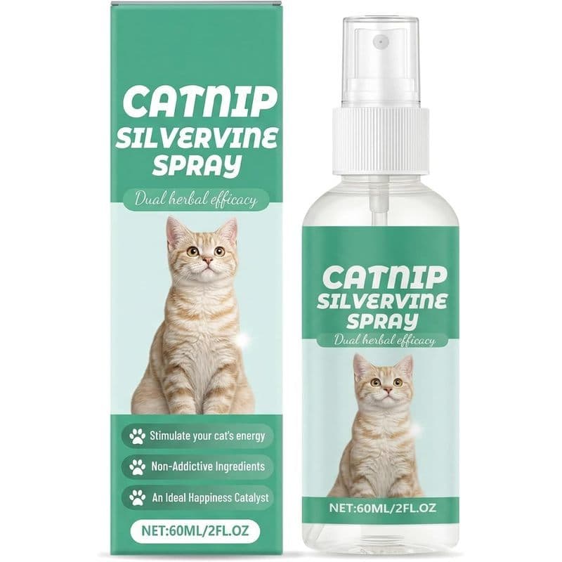 Spray Catnip Para Gatos Com Silvervine , Brinquedos Refrescantes E Amp ; Treine Gatinhos , Névoa Interna De Erva-De-Gato