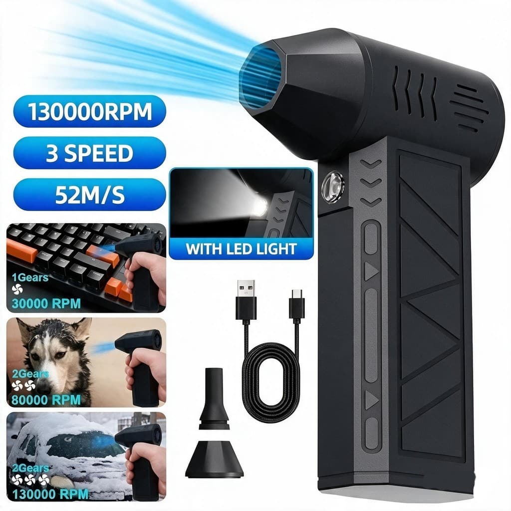Ventilador Soprador De Ar Turbo Sem Fio Portátil 130000 RPM