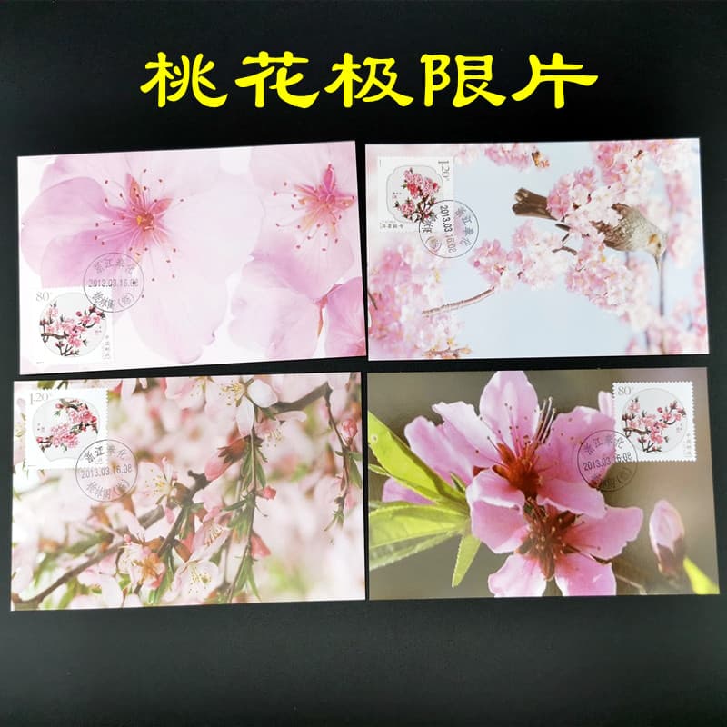 2013-6 cartão de limite de flor de pêssego cartão postal Gainebo Fenghua Tao Linge primeiro dia carimbo postal verde Du