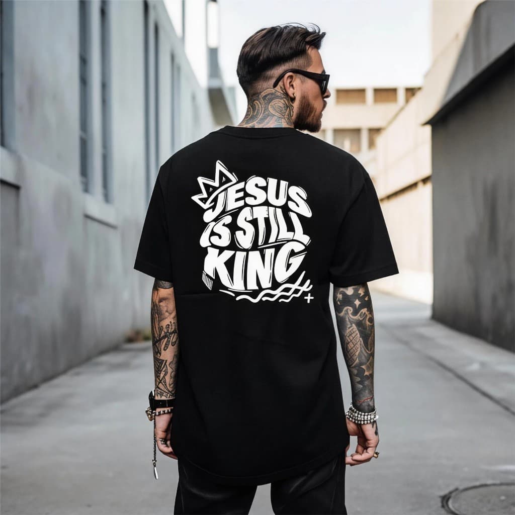 Camiseta 100% algodão Masculina Estampada streetwear Dia a Dia JESUS KING  Feminina Blusa Tshirt
