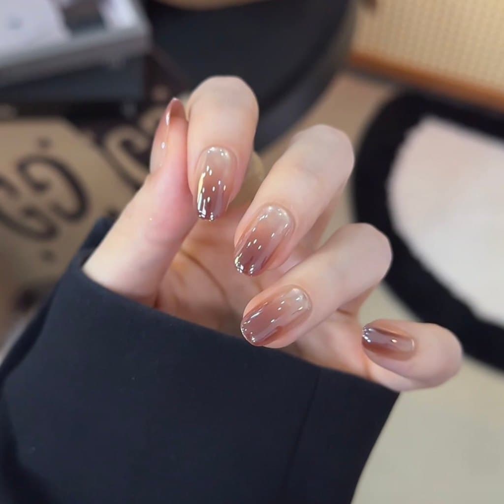 Meteorito Latte outono inverno clareamento Manicure vestindo peça de unha estilo curto 2026 ano novo High-End estilo méd