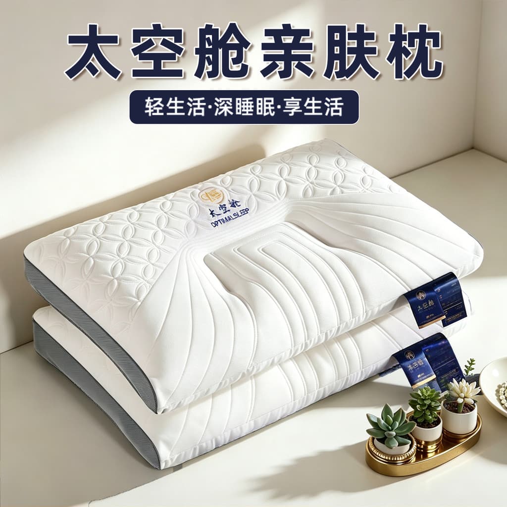 Espaço cápsula travesseiro proteção Cervical Sleep Aid memória travesseiro único travesseiro adulto estudante universitá