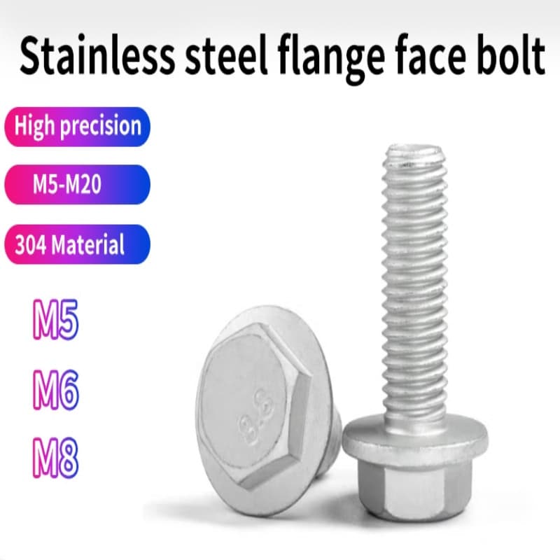 Parafuso De Flange Sextavado M5 M6 M8 304 Parafusos Allen De Aço Inoxidável GB5789 Skru Chave Inglesa Superfície Brilhan