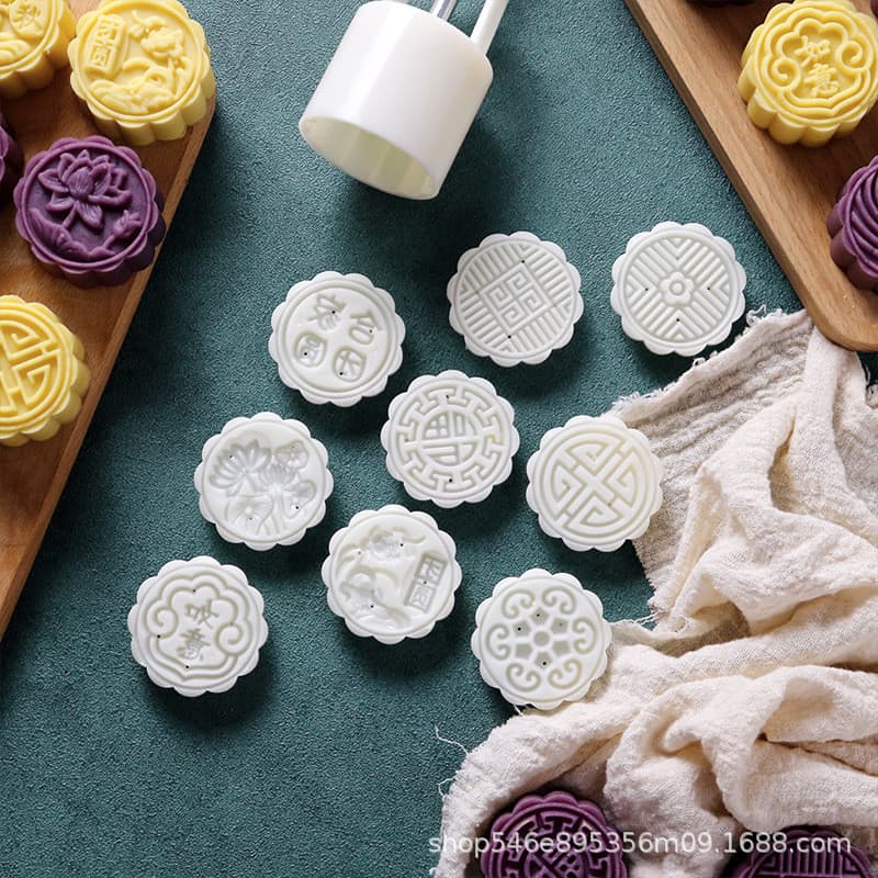 Mooncake molde doméstico antiaderente feijão Mung bolo modelo ferramenta de impressão gravação para fazer pele de neve s