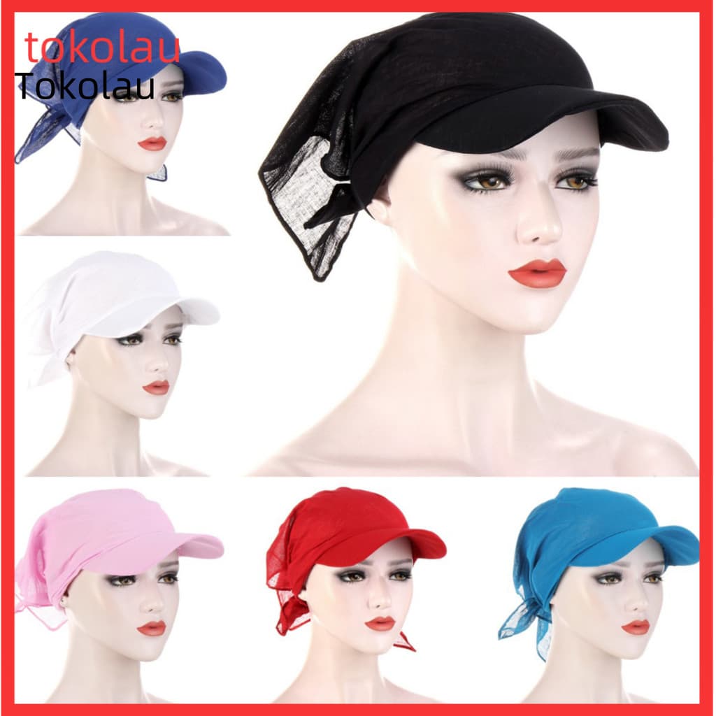 Turbante Chapéu Guarda-Sol De Cor Sólida Aba Larga Lenço Respirável Cap Fornecimento Externo