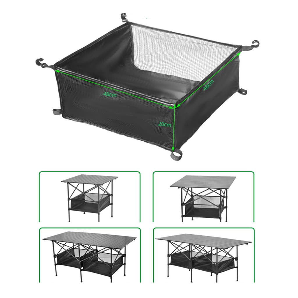 [MAIC] Organizador De Cesta De Malha Para Rack De Mesa De Acampamento Bolsa Rede Sob A De Armazenamento