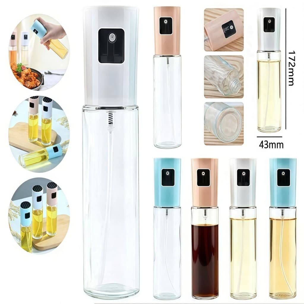 Pulverizador Porta Azeite Vinagre Dispenser 100ml ABS e Vidro P.QIU