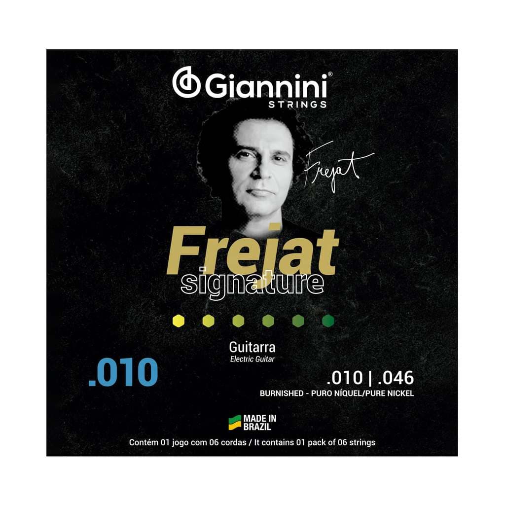 Encordoamento Corda Guitarra Elétrica Giannini 0.010 Puro Níquel Frejat