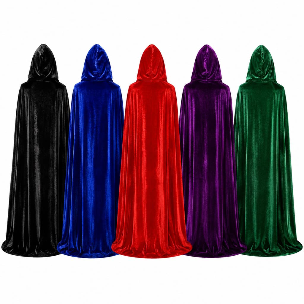 Fantasia Halloween Bruxa Capa Com Capuz Veludo Adulto