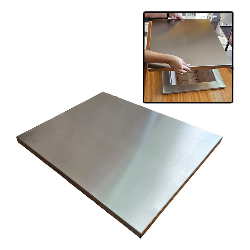 Tampa de Proteção Inox Braseiro 60,5x50,5cm Churrasqueira