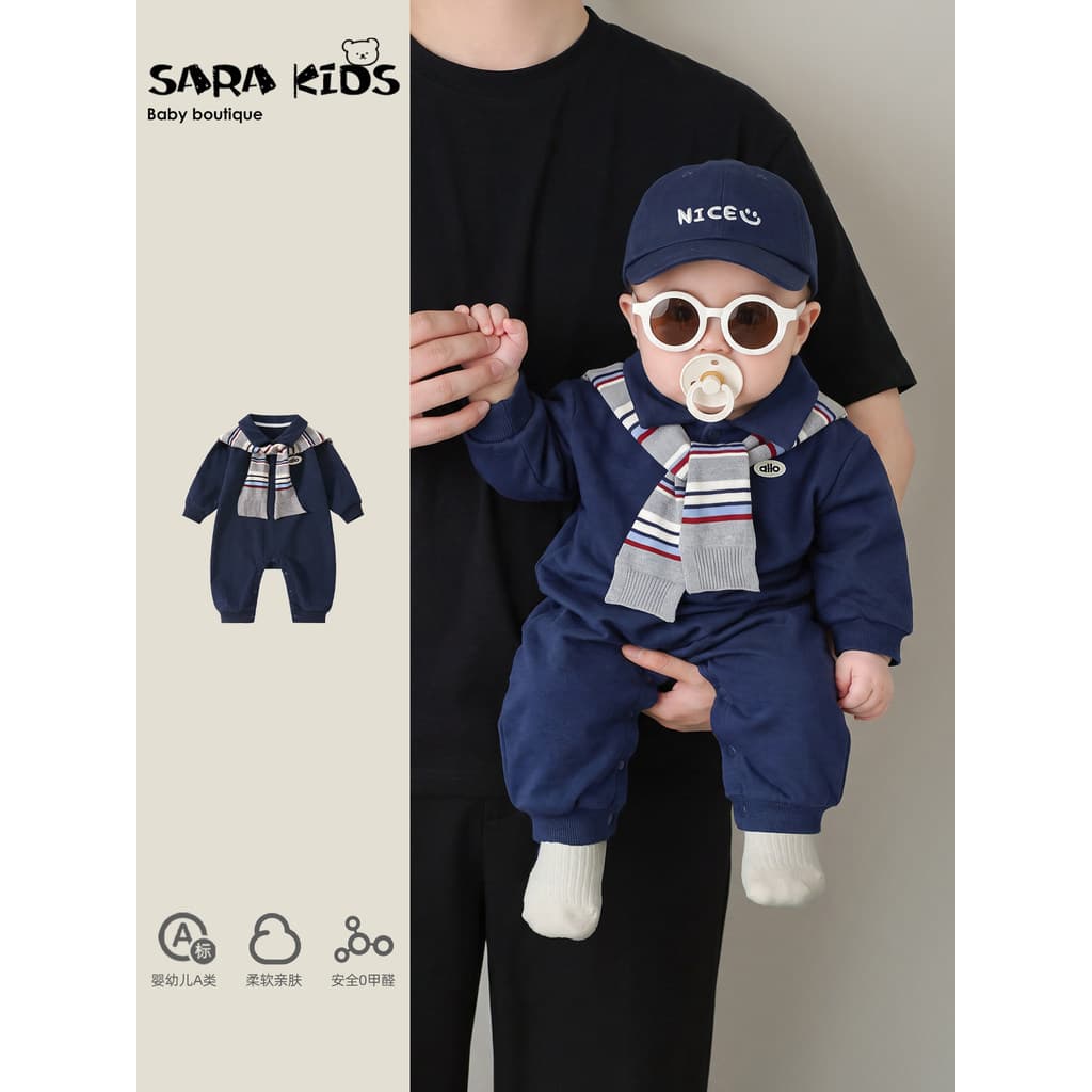 Menino macacão de bebê outono novo estilo roupas de bebê início do outono infantil macacão versão coreana moda Outing ro