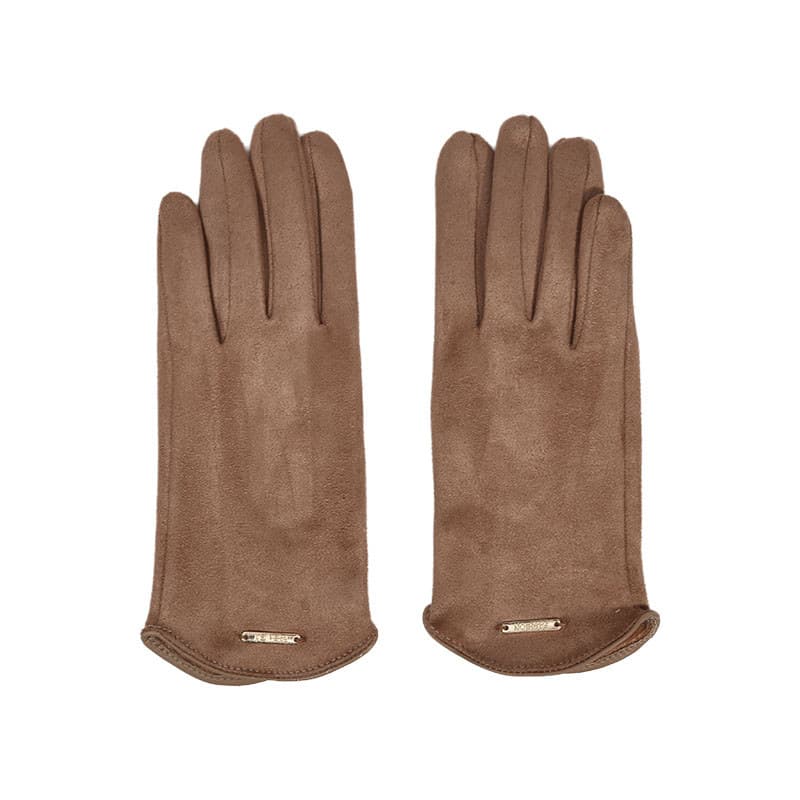 < LK > Luvas Quentes De Camurça Para Outono E Inverno , Com Uma Camada Espessa De Penugem Um Design Sensível Ao Toque ,