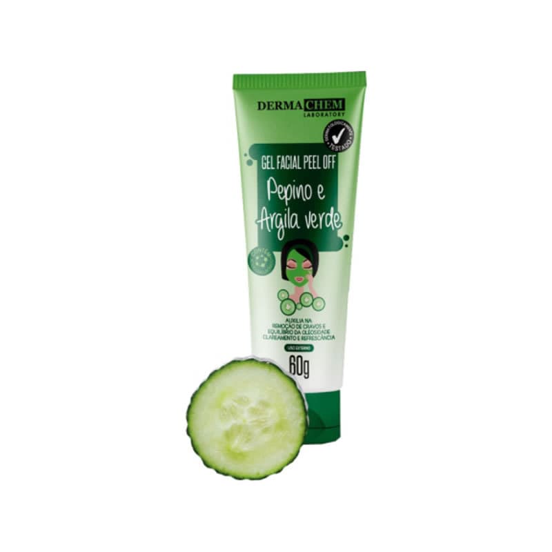 Gel Facial Peel Off Pepino e Argila Verde Dermachem 08133