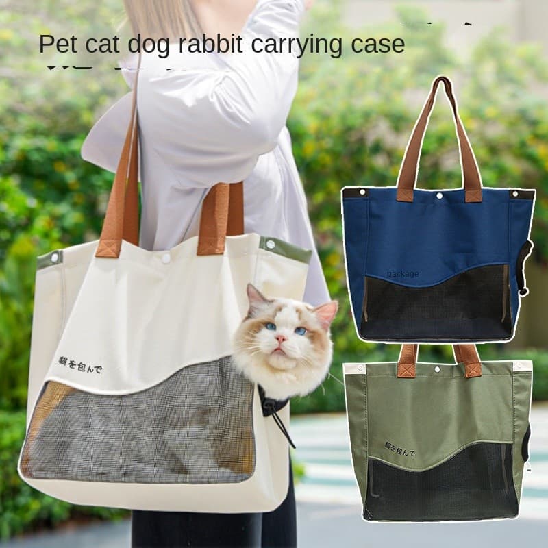 Bolsa De Ombro Ajustável Crossbody Para Animais De Estimação De Grande Capacidade Passeios