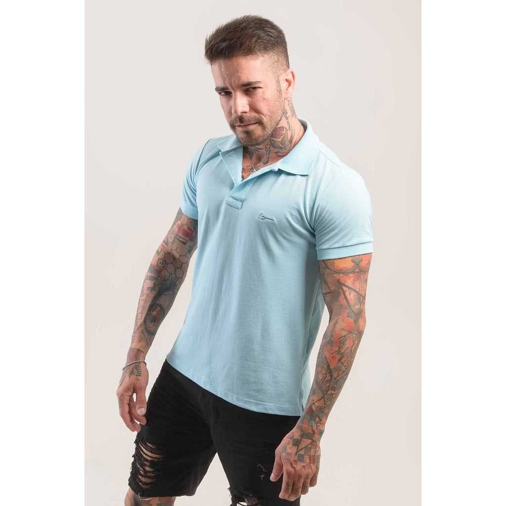 Camisa Polo Longuinni Azul Claro