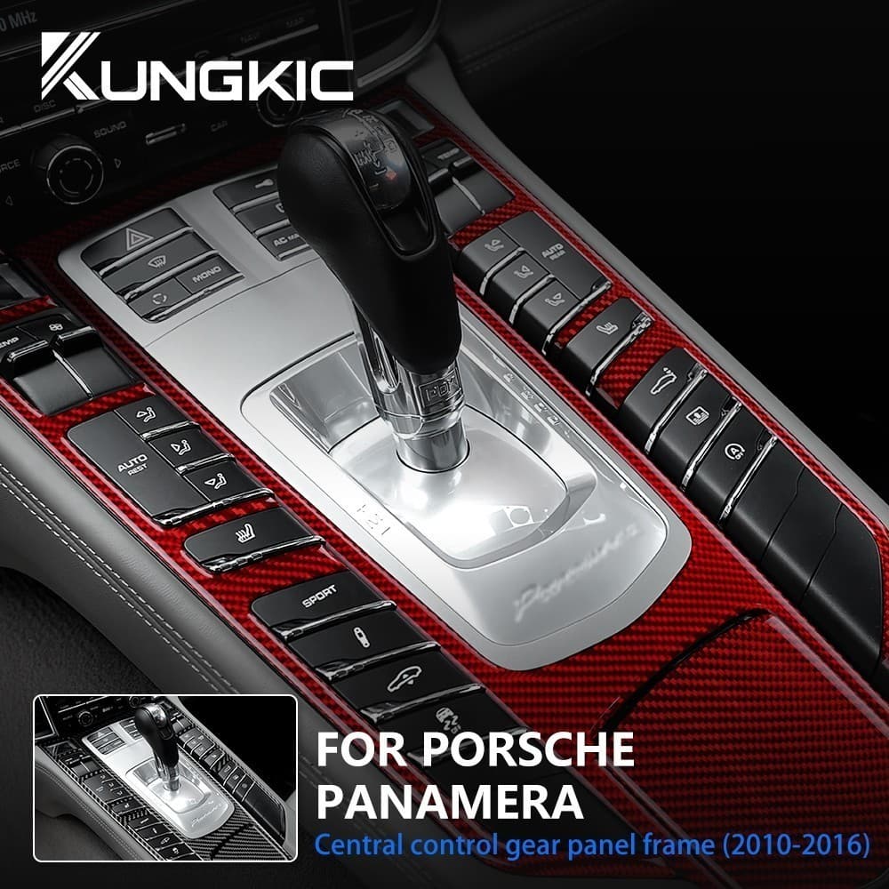 Para Porsche Panamera 2010-2016 Fibra De Carbono Mudança De Engrenagem Quadro Decorativo Adesivo Acessórios Interiores D