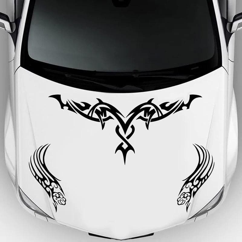3 Pçs Chama Capô Do Carro Decoração Adesivos Vinil À Prova Dwaterproof Água Acessórios Exteriores Peças De Automóvel