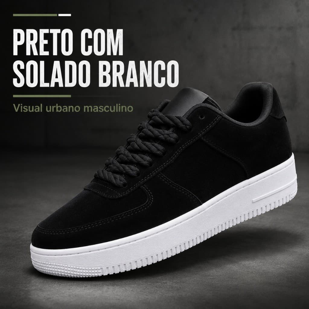 Tênis Streetwear Unissex Camurça Confortável Street Caminhada e Corrida Promoção Do 34 ao 43