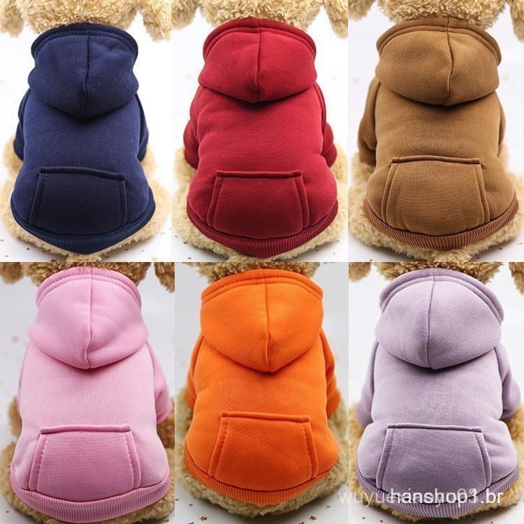 Moletom Com Capuz Para Cachorros Bolso Animais De Estimação/Quatro Patas/Macacão Outono/Inverno