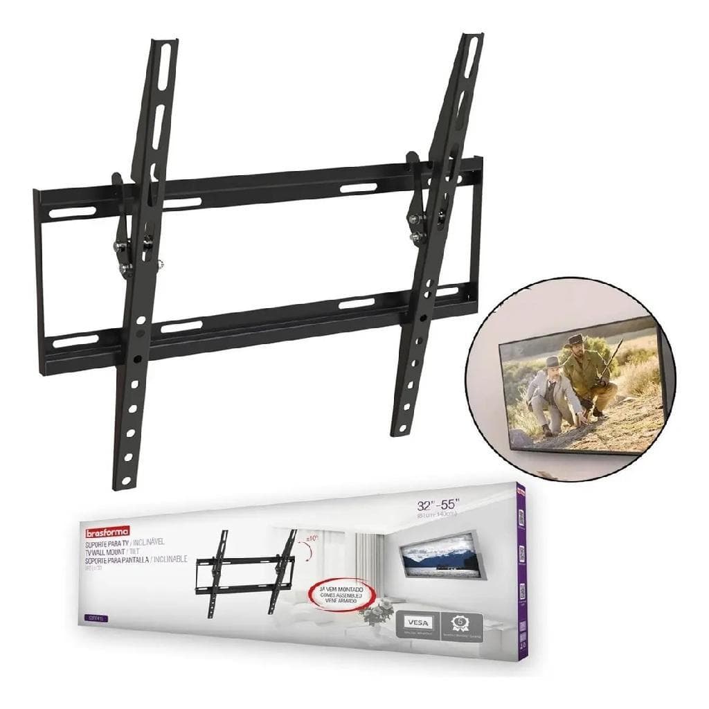 Suporte Ultra Slim Inclinavel TV 32 a 55 Brasforma SBRP415
