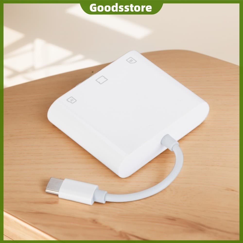 Adaptador De Cartão De Memória 3 Em 1 Tipo C Para SD/TF/CF iPad iPhone 15 MacBook Samsung [Goodsstore.br]