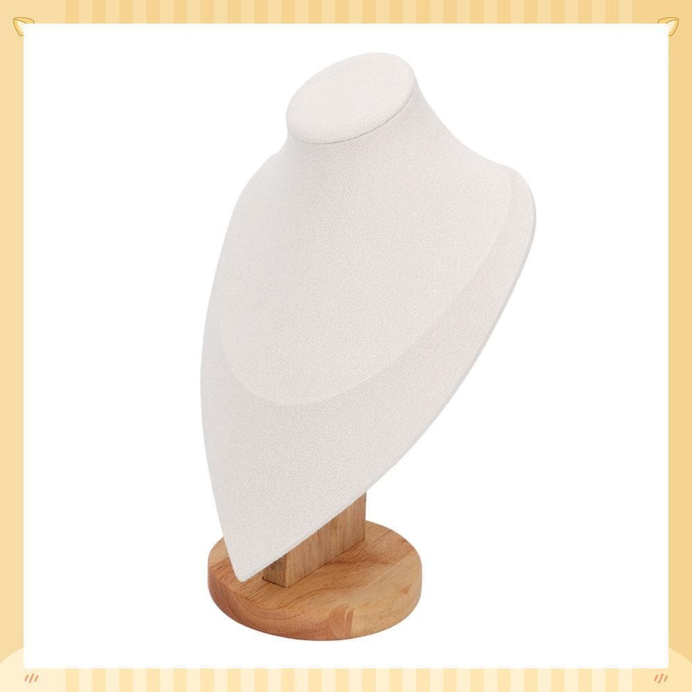 Suporte De Busto De Colar , Exibição De Joias Bege De 19 x 11.5 x 29 Cm De Couro