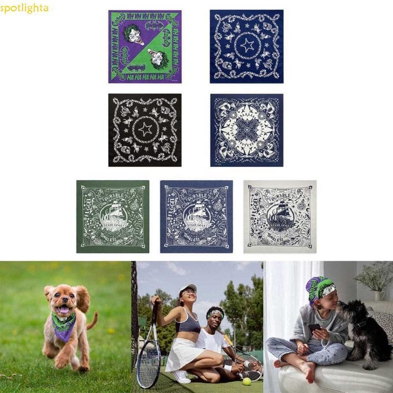 spotlighta Clássico Impresso Lenço Para Festa Quadrado Kercheif Casual Bandana Dança Rua Atividade Ar