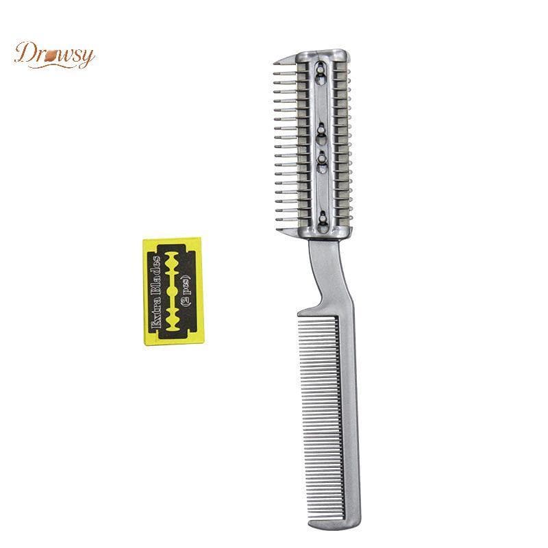 Drowsy Pet Cão Aparador De Pêlos Pente Corte Com 2 s Aliciamento Navalha Desbaste Gato Pentes Removedor Escova De Cabelo