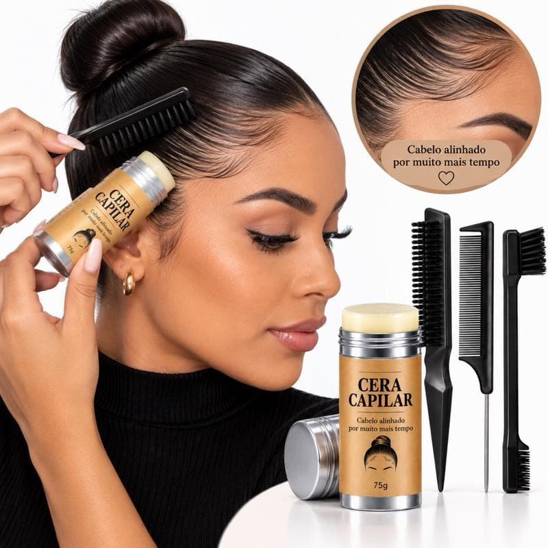 Kit Cera Capilar YoYo + Pentes Baby Hair | Cabelo Alinhado e Sem Frizz
