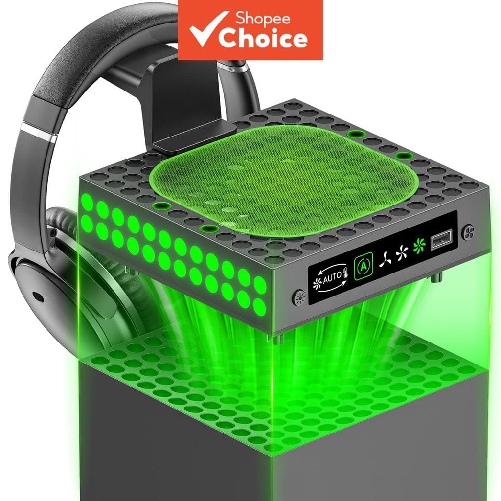 Suporte de resfriamento com Ventilador de Refrigeração para Xbox Series X, Ventilador Xbox Series X com 9 Luzes RGB,