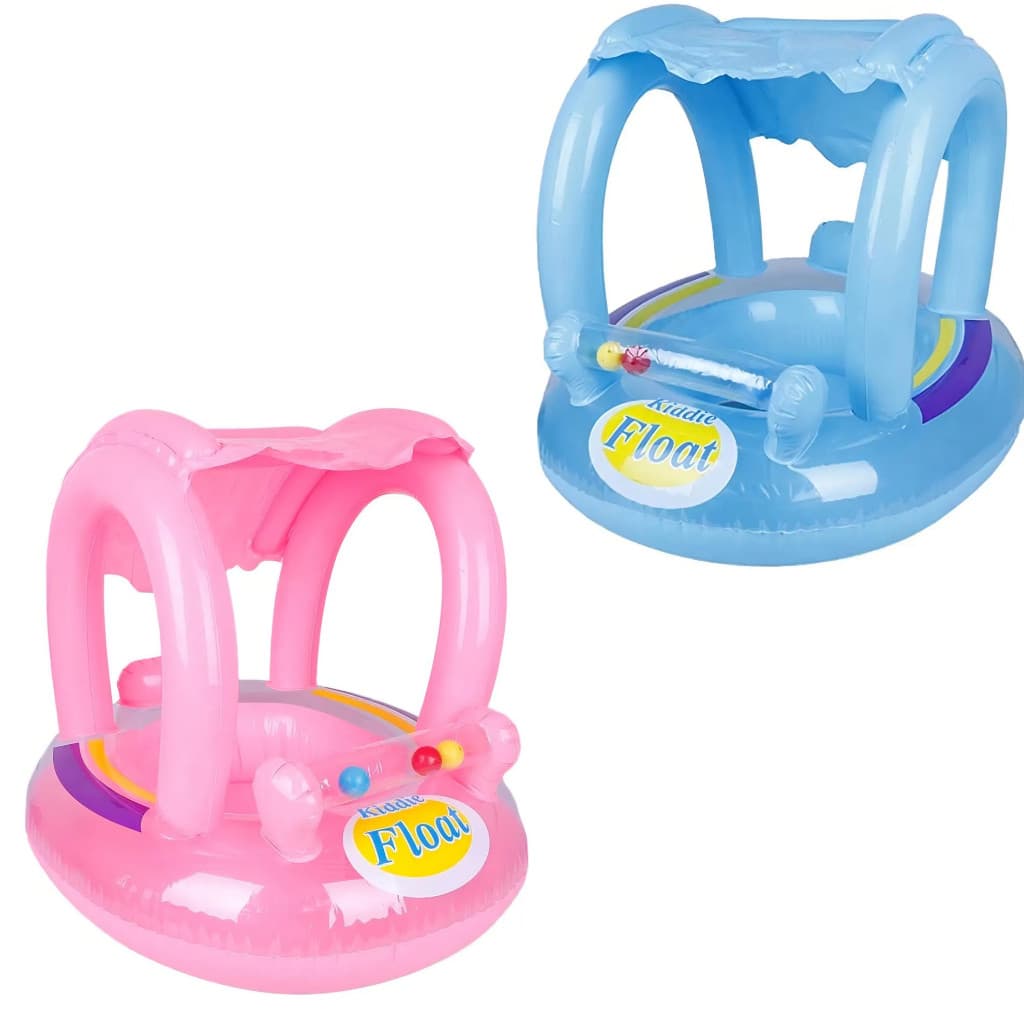Boia Bote Coberto Infantil Inflável Piscina Boia Com Proteção Solar Toldo Para Bebê