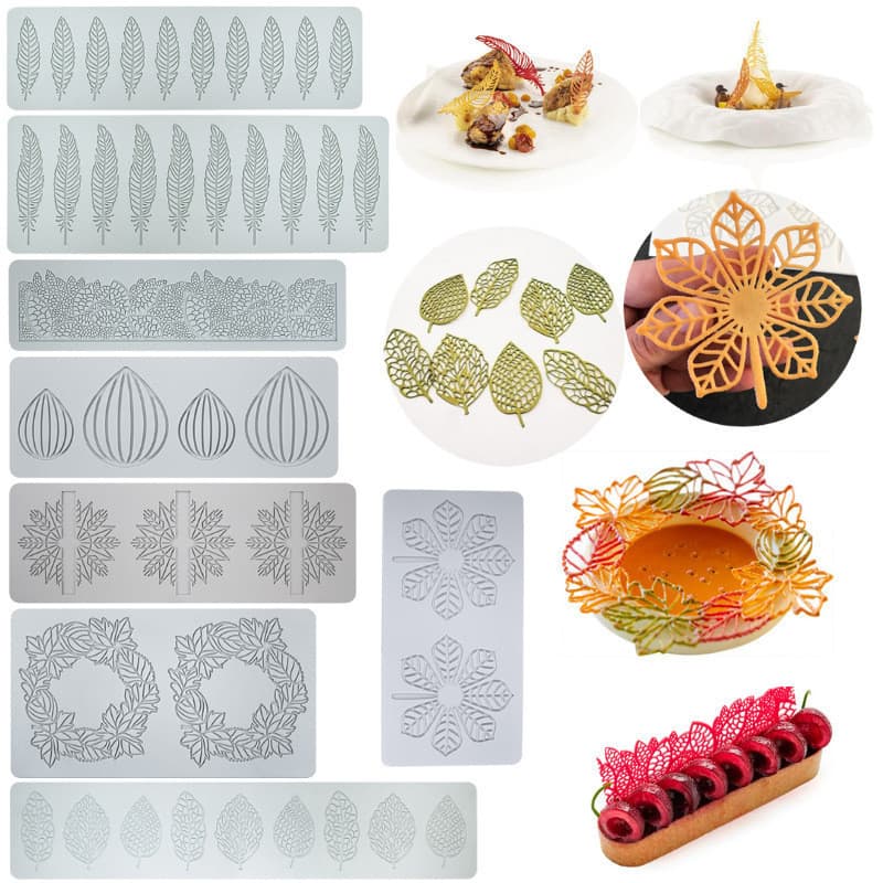 Diversas Flores De Borboleta Folha Bolo De Silicone Molde De Renda Flocos De Neve Forma De Veado Fondant