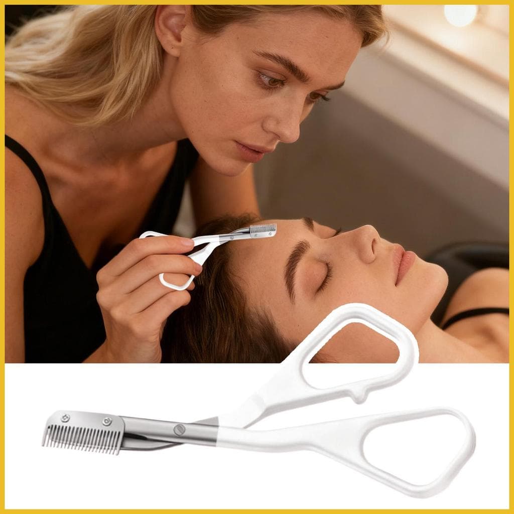 Tesoura De Sobrancelha Com Pente De Aço Inoxidável Manual Navalha Para Aliciamento Facial Olho Rosto Barba yunkbr