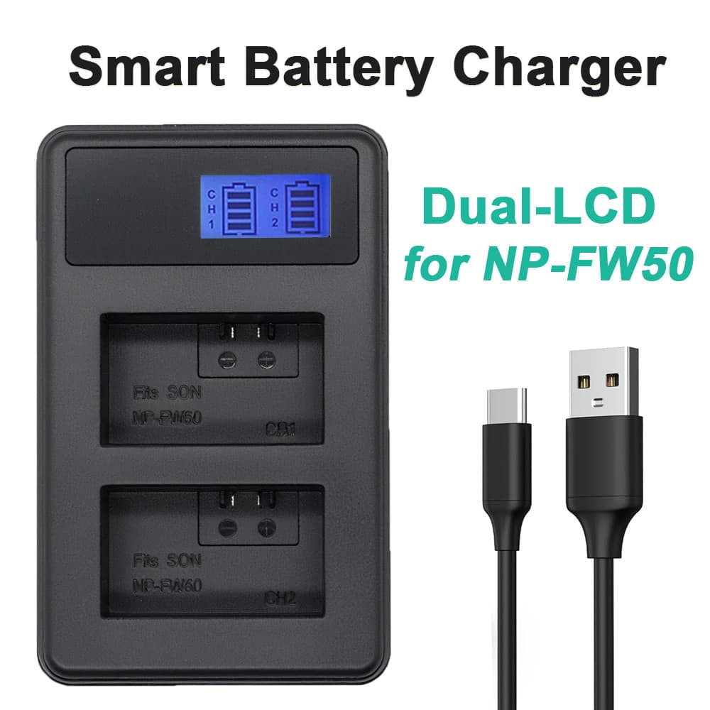 NP-FW50 FW50 Battery Charger Sony A6000 A6300 A6400 A6500 A7 A7II MVP CAMERA