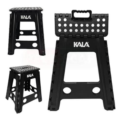 Bsnco Banqueta Plástica Dobrável 45cm 150kg Kala Cor Preto