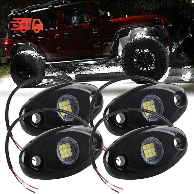 4 Unidades 9LED Kit De Luz De Rocha Super Brilhante LED À Prova D'água Neon Underglow Para Barco De Caminhão Off Road