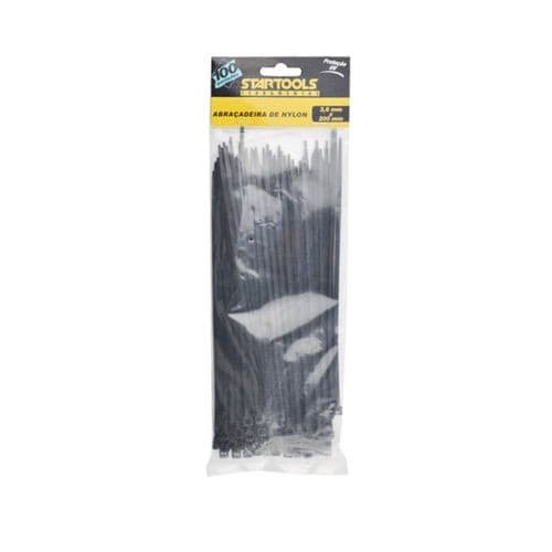Kit Abraçadeira Plástica 20cm 3mm 100 Unidades Resistência Flexibilidade Fixação