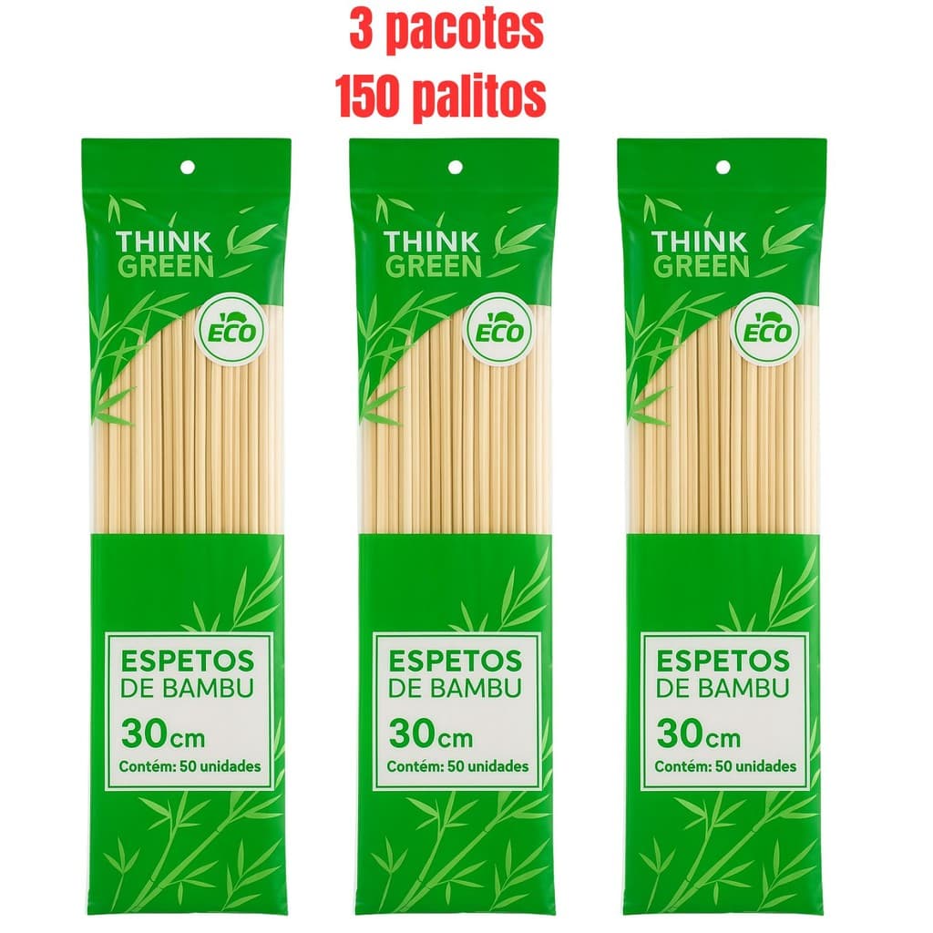 150 PALITOS ESPETO DE CHURRASCO ESPETINHO KAFTA BAMBU 30CM