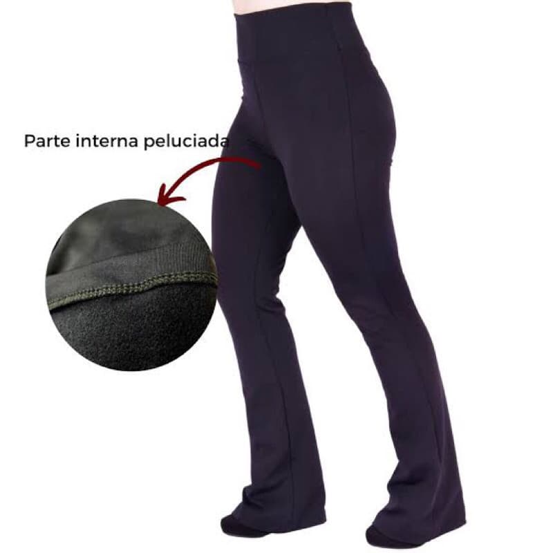 Calça Legging Bailarina Flare Flanelada Peluciada