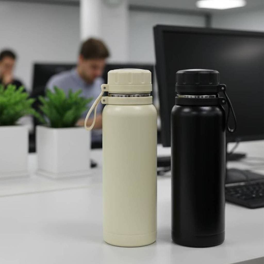 Garrafa Térmica Isotérmica 800ml – Inox Premium com Tampa e Alça