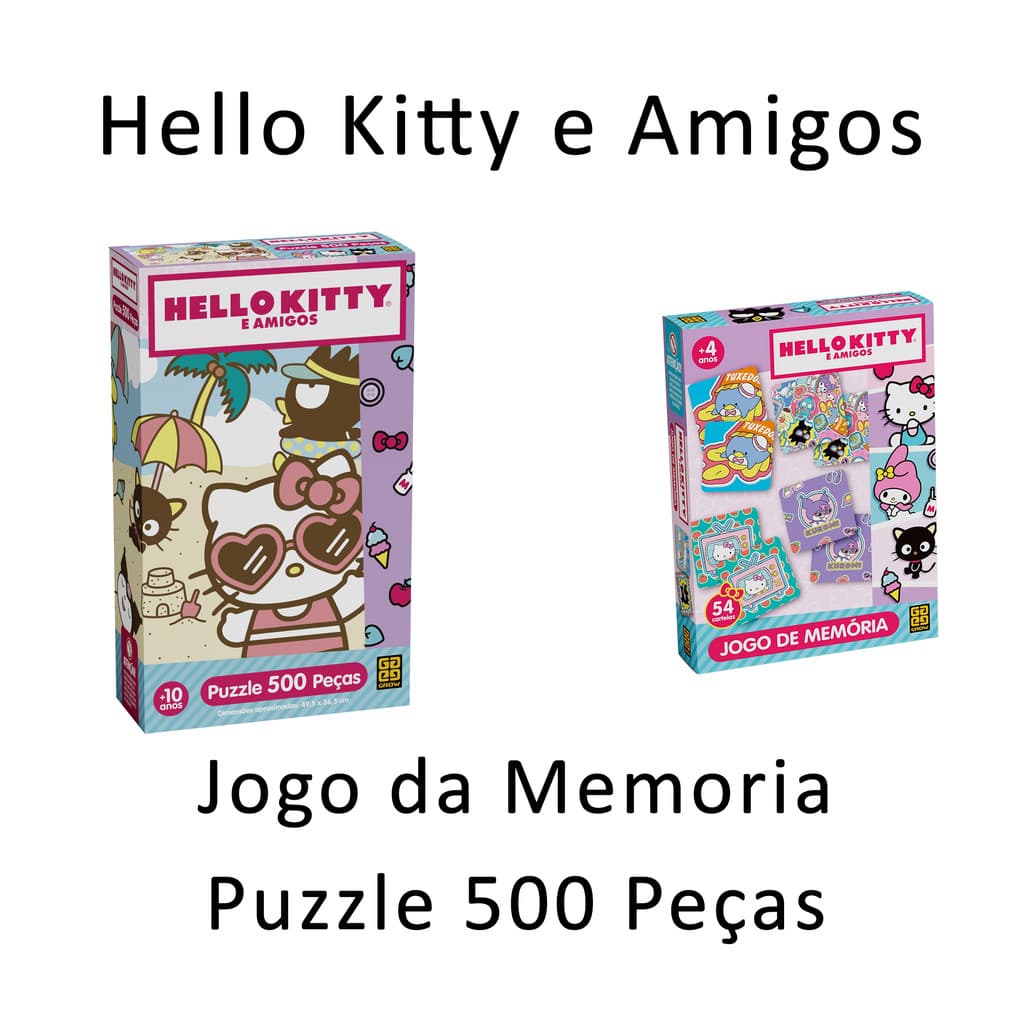Hello Kitty, jogo da memoria e quebra cabeça Original Grow