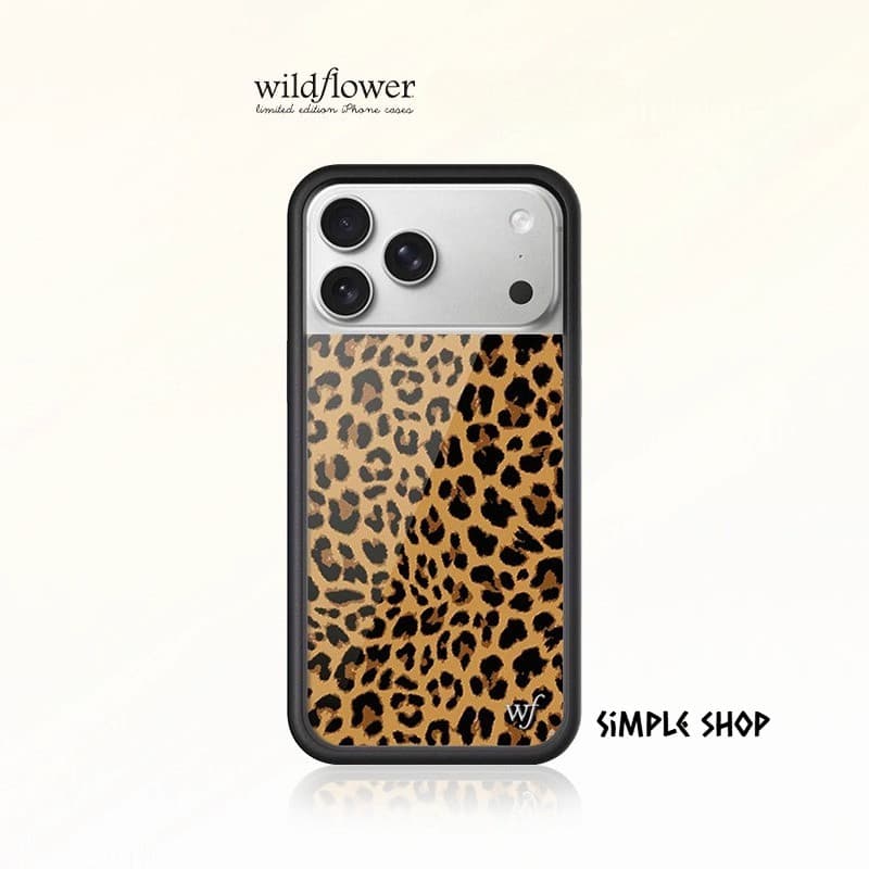 Wildflower Fashion Leopard Print Phone Case Para IPhone17Air 17 16 15 14 13 12 ProMax Plus Soft Side Silicone Anti Drop