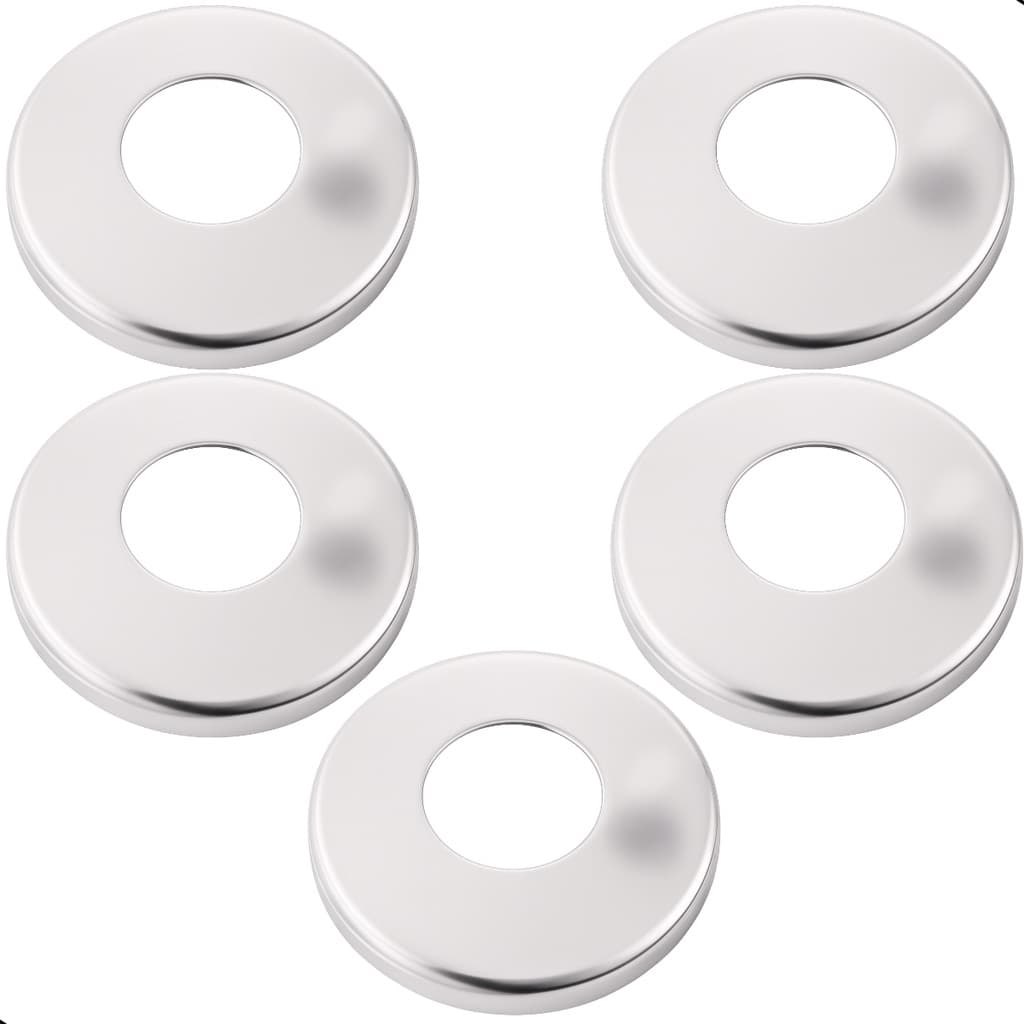 Kit  5 Acabamento Luxo Canopla Aço Inox Para Torneira 1/2 Cromada Prateado Inox