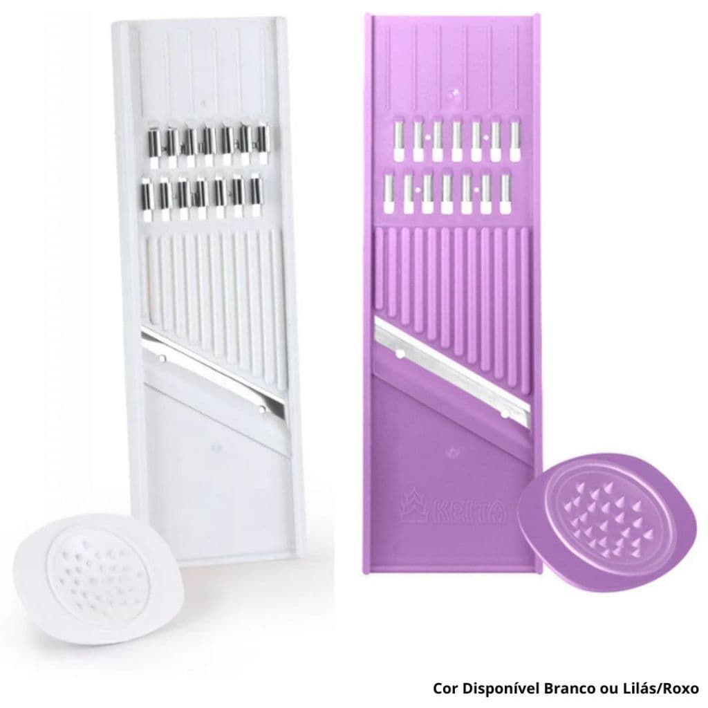 Cortador Fatiador Ralador Manual de Legumes Fruta Batata Salada Keita Saquinho Branco/Roxo21 Cm-NEW