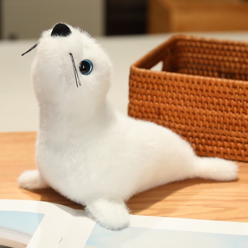Bonito pequeno leão marinho boneca urso Polar brinquedo de pelúcia branco tamanho pequeno Ragdoll crianças oceano casa a